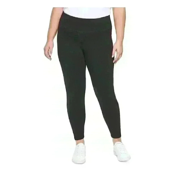 Calvin Klein Women's Plus Size 1X Logo High Waist 7/8 Leggings NWT $69.50 - Picture 1 of 4
